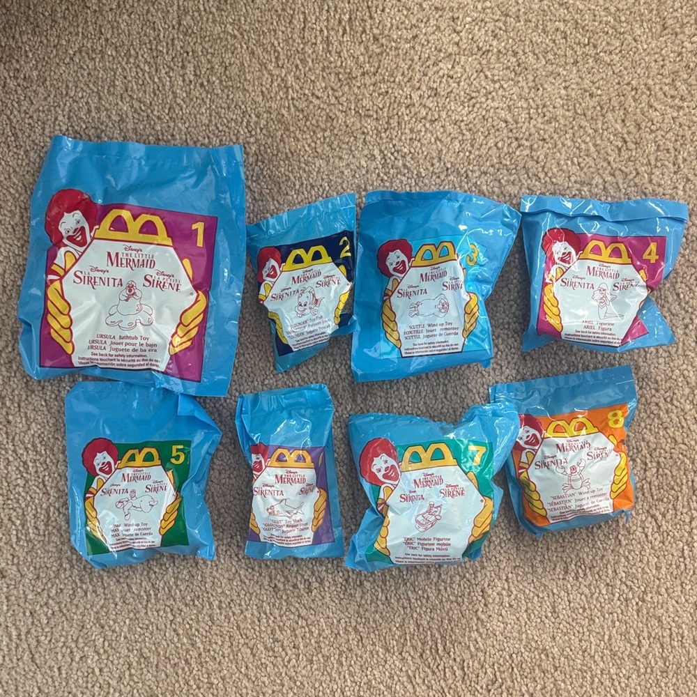 The Little Mermaid McDonald’s Happy Meal Full Set – New in Package
